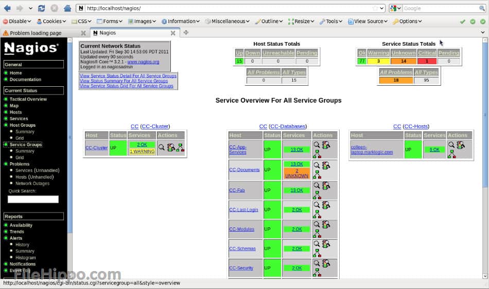 Nagios interface - Nagios vs Zabbix